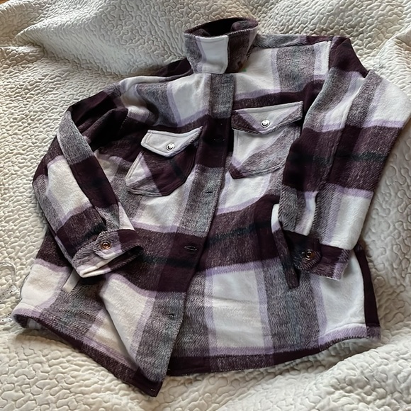 Stoosh Jackets & Blazers - STOOSH over shirt- stylish purple ,charcoal and white in color!